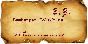 Bamberger Zoltána névjegykártya